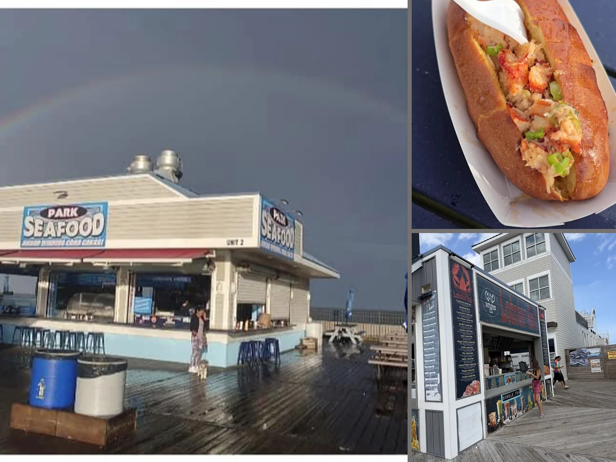 Boardwalk seafood restaurant exterior in Seaside Park