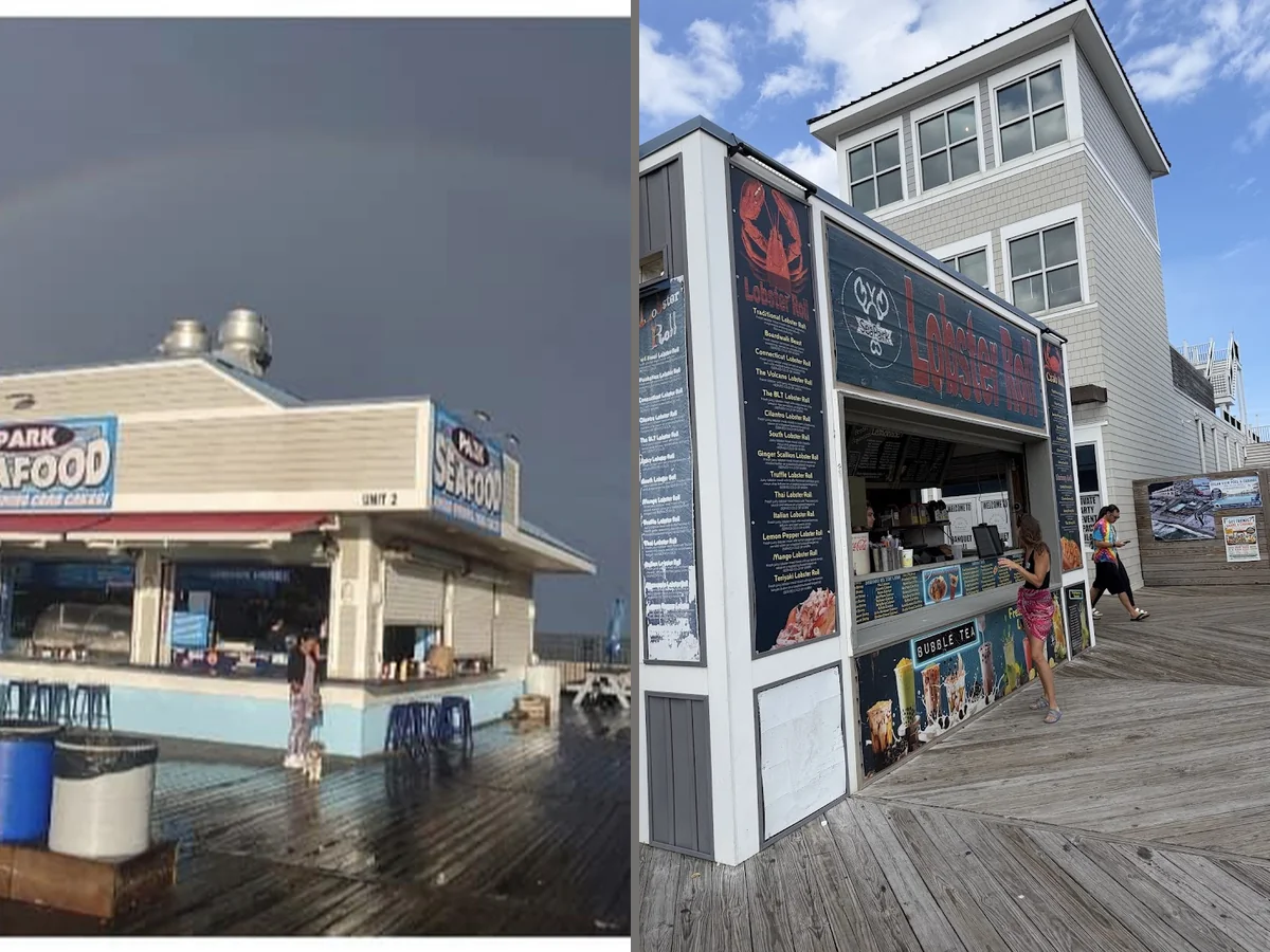 Restaurant front with seaside, boardwalk atmosphere