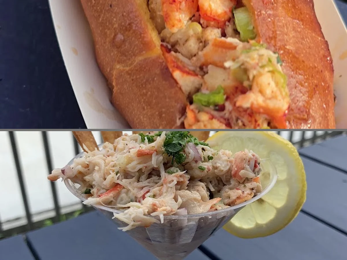 Casual clam bar with coastal boardwalk setting