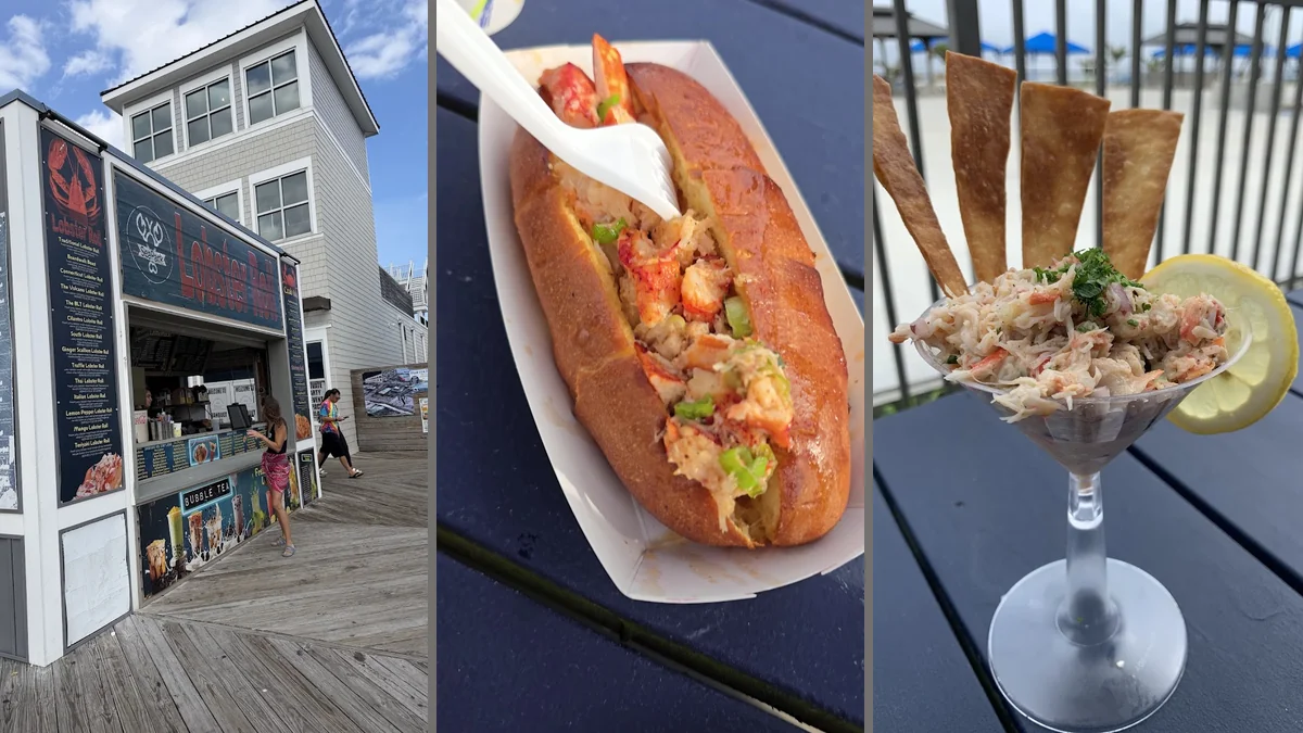 Boardwalk seafood restaurant exterior in Seaside Park